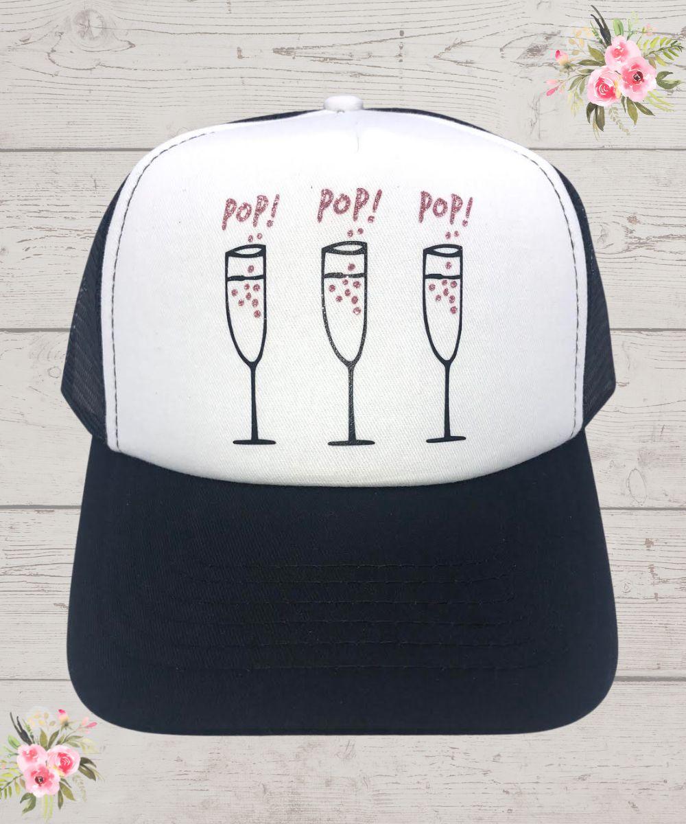 Pink Champagne Trucker Hat - Wine Expressions