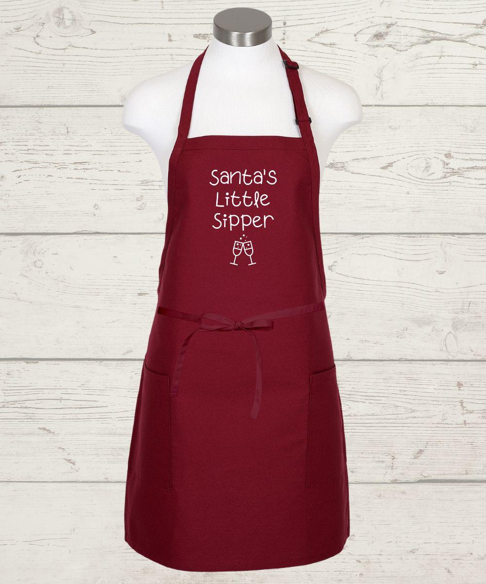 Christmas Apron - Santa's Little Sipper - Wine Expressions