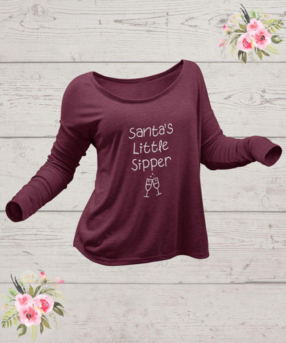 Christmas Wine Shirt - Santa's Little Sipper - Wine Expressions