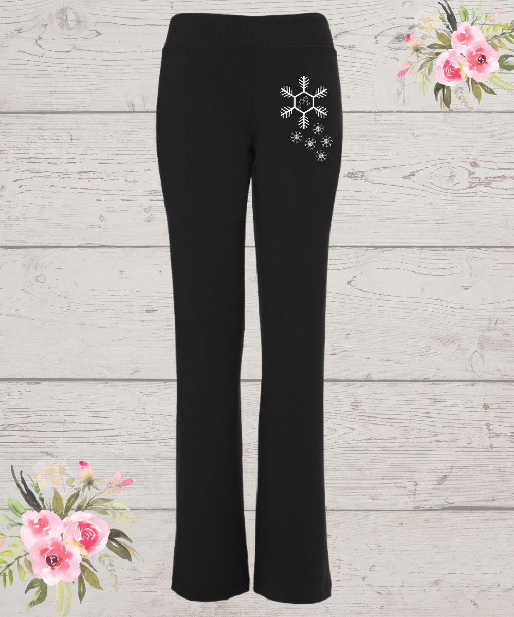 Wine and Snowflakes Yoga Pants - Wine Expressions